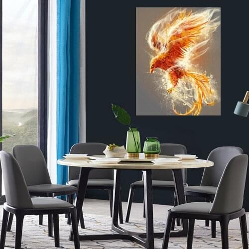 Phoenix Canvas Wall Animal Abstract Art Print Modern Poster Wall art Pictures Living Room Decor frame