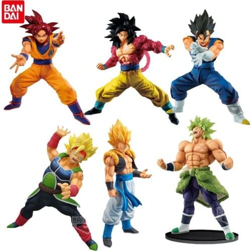 Original Bandai Dragon Ball Z Anime Figure Super Saiyan Broli Son Goku Gogeta Vegetto Klit Complete Scratch Anime Action Figures