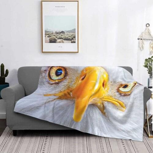 Majestic Bald Eagle Hot Sale Printing High Qiality Flannel Blanket Eagle Bald Eagle Falconiformes Accipitridae Haliaeetus