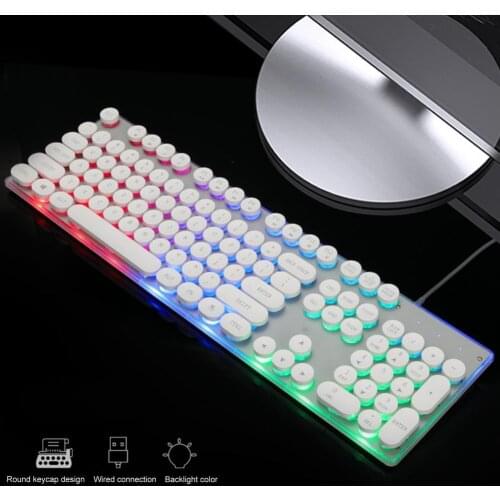 G102 Colorful Luminous Punk Mechanical Keyboard 104-Key USB2.0 Waterproof Backlit Wired Gaming Keyboard For Computer Laptop