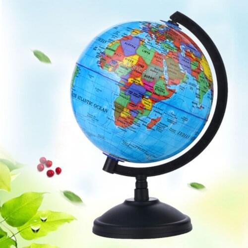 5.57 Inches English Globe with Stand 360 Degree Rotation Geography Teaching Globe Discovery Learning World Ball Kids Toy