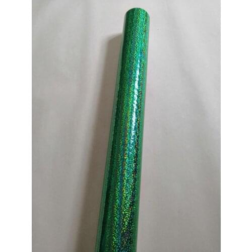 Holographic foil green color crystal pattern 046A hot stamping on paper or plastic heat transfer film 64cm x 120m