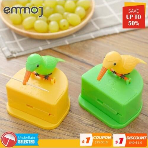 Toothpick Container Small Bird Automatic Toothpick Dispenser Toothpick Holder Storage Box Desk Decoration Kitchen Accessories
