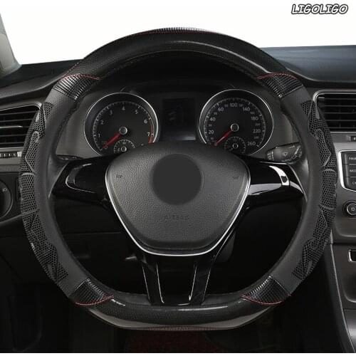 LIGOLIGO Microfiber Leather Car Steering Wheel Cover For Nissans Qashqai Xtrail t32 Juke Note Tiida Almera Rogue Almera