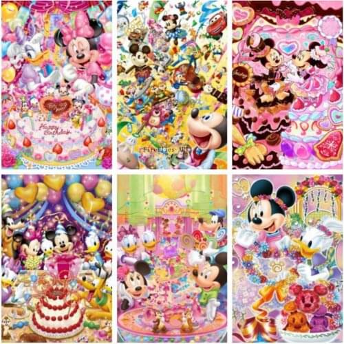 Disney DIY 5D Square&round Full Diamond Painting Cartoon Mickey Cross Stitch Kits Diamond Embroidery Mosaic Home Decor