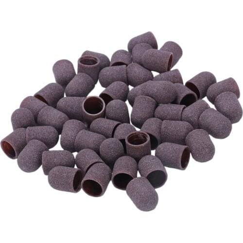 50Pcs Sanding Bands Block Caps Without Grip 80# 120# 180# 13x19Mm Sanding Cap Manicure Pedicure Electric Nail Drill-02