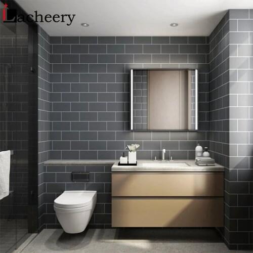 European Bathroom Toilet Background Waterproof Film Self Adhesive Vinyl Wallpaper Roll for Kitchen Tile Wall Decor Contact Paper