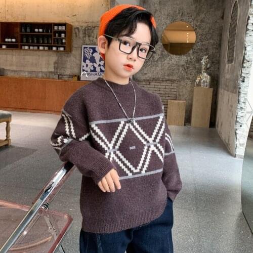 Retro Spring Autumn Tops Boys Sweater Jacket Coat Kids Knitting Overcoat Outwear Teenager Children Clothes High Quality