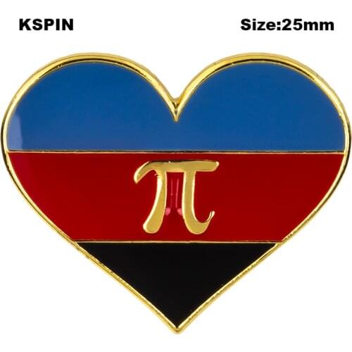 Polyamorous Pride heart shaped Badge Symbol Pin Metal Badges Decorative Brooch Pins for Clothes Brooch Jewelry XY0628