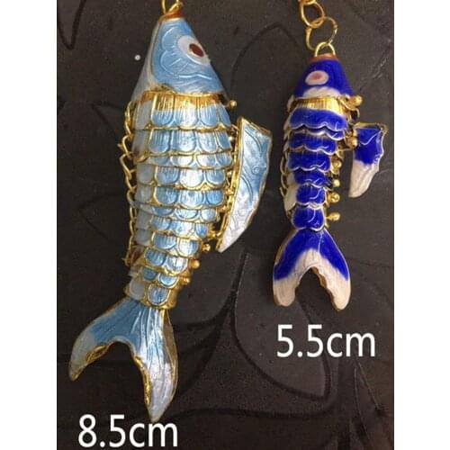 Handcraft Fancy Enamel Lovers Koi Fish Pendant Necklace Cloisonne Vivid Swing 5.5cm 8.5cm Carp Neck Chain Animal Jewelry Gifts