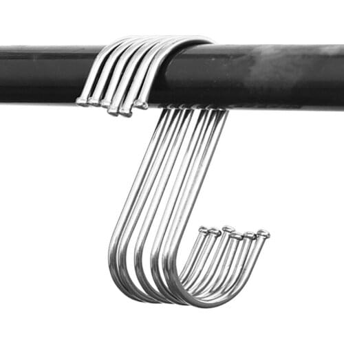 10 Pcs S Shaped Hooks Clasp Heavy Duty Stainless Steel Hanger Hanging Storage Organizer Holder for Clothes Plants Kitchen G99D