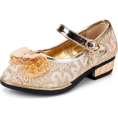 Spring Children Shoes Girls High Heel Princess Dance Sandals Kids Leather Fashion Mary Jane Girls Party Dress Wedding Shoes