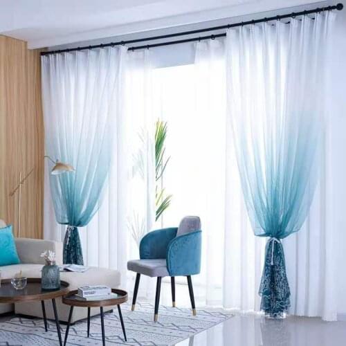 1pcs Gradient Screen Curtains Encryption Simple Modern Light-transmitting Home Living Room Partition Balcony Curtains New F8391