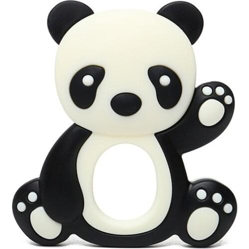 Silicone Panda Teether Toys Animal BPA Free Silicone Teether Teething Necklace Pendant Accessory Pacifier Clip Holder Material