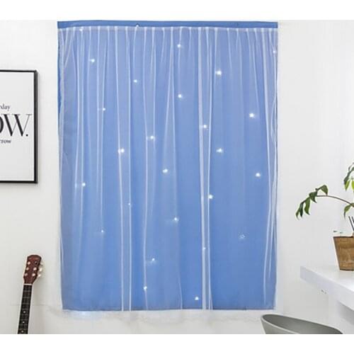 Blackout Curtains For Living Room Para Salon Cortinas Rideau Modern Minimalist Easy To Paste Small Curtain Free Punching 2021