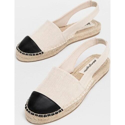 2021 Summer Casual Fisherman Shoes Straw Woven Flat Heel Slingbacks Shoes Net Red Lazy Loafers Mixed Colors Chaussures Femme