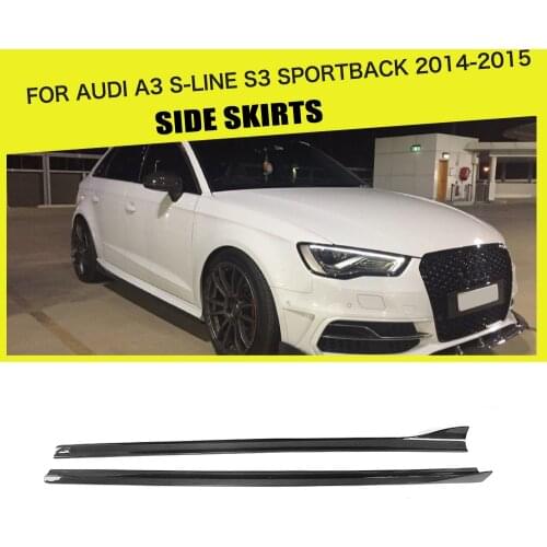 Carbon Fiber / FRP Side Skirts Extension Lips Aprons for Audi A3 S LINE S3 Sportback 4 Door 2014 2015 Car Styling