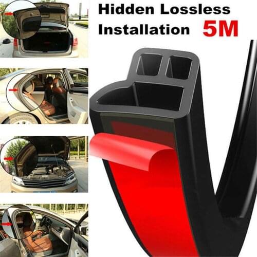 5M L-Type Thicken Car Door Hood Trunk Edge Sound Insulation Rubber Seal Strip Car Accessories Exterior