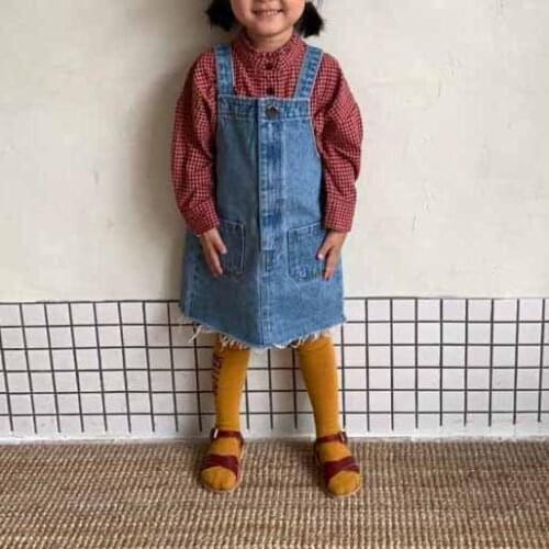 2020 spring and summer new girls, small and medium-sized children, all-match cute and playful denim skirt