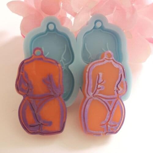 Fat Girl Earrings Epoxy Resin Mold Ear Pendant Silicone Mould DIY Crafts Jewelry Necklace Casting Tool