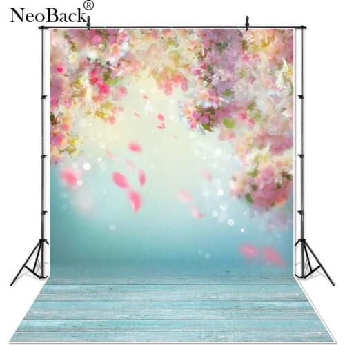 Green Tone Pink Floral Petal Wood Photo Backgrounds New Born Baby Studio Photo Backdrops Amateur Home Made Photo Props P4034
