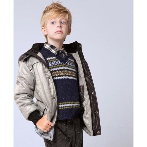 Winter Outerwear Warm Down Hooded Coat Boys Coat Casual Autumn Hooded Thick Outerwear Coat For Boys Children Winter Coat 4C0442