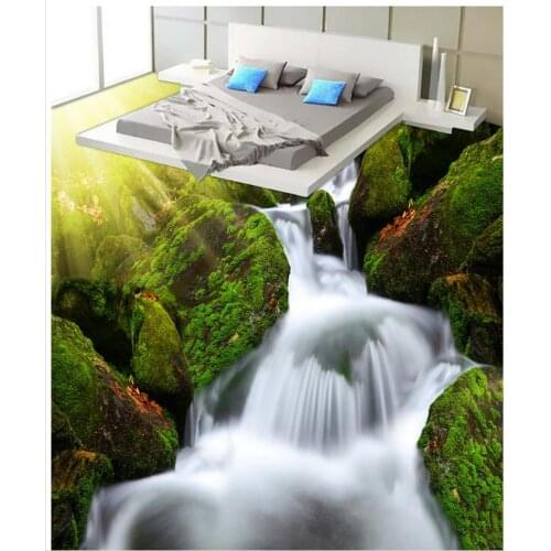 3D wallpaper 3d floor murals PVC River 3D floor bathroom Bedroom PVC waterproof floor Home Decoration