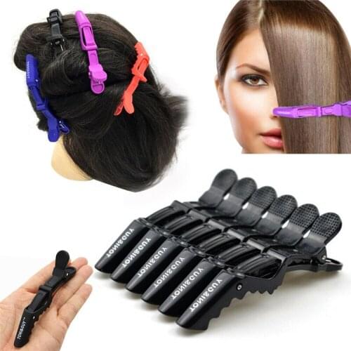 6X Black Hair Sectioning Clip Clamp Hair Grip Hairdressing Salon Tool Professional Hair Clip for Women Girls Big Hair Clip