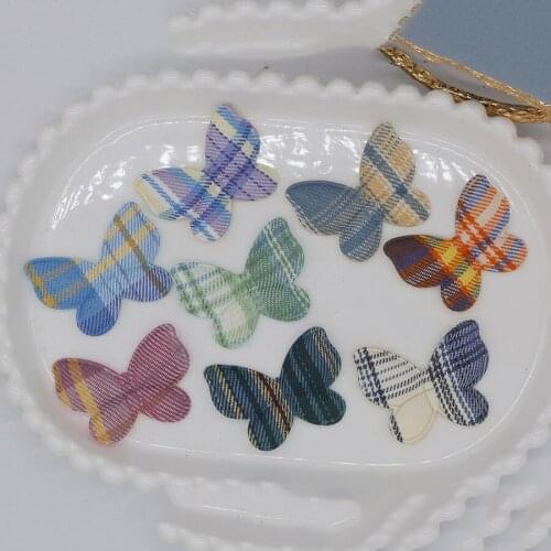 40pcs/lot lattice butterfly Padded Appliques for Children Headwear Hair clip Accessories and Garment Accessories