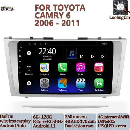 Car Radio Video Player For Toyota camry 6 2006 - 2011 Android 10 Navigation gps dvd accessories