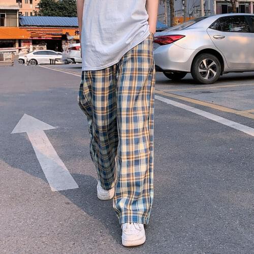 Cheap wholesale 2021 spring summer autumn new fashion casual Popular long women Pants woman female OL plaid pants Ay1695