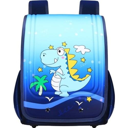 Child Randoseru Waterproof PU School Bag Cartoon Print Pattern Backpacks for Boy Girl Student BookBag Kids Primary Schoolbag