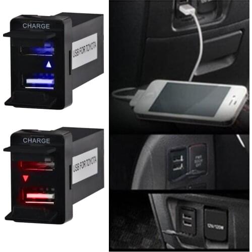 Hot Sale Dual USB Charger Audio Port Interface for Toyota With Cars Switch Hole Car Charge with Audio Port