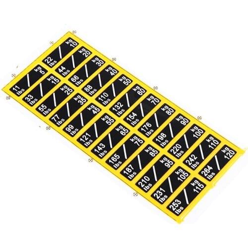 1sheet Weight Sticker Labels for Gym Equipment Accessories Power Equipment Label