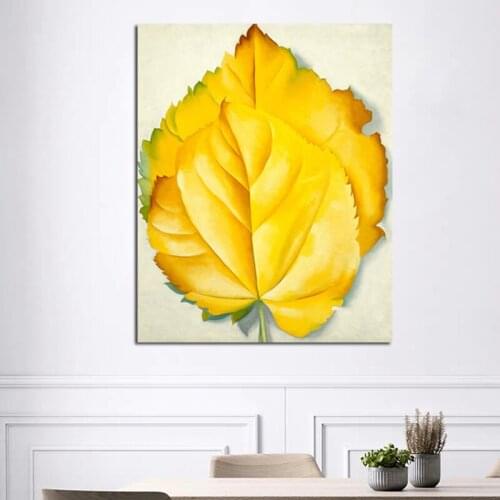 Georgia o'Keeffe Yellow Leaves Canvas Painting Prints Living Room Home Decoration Modern Wall Art Oil Painting Posters Pictures