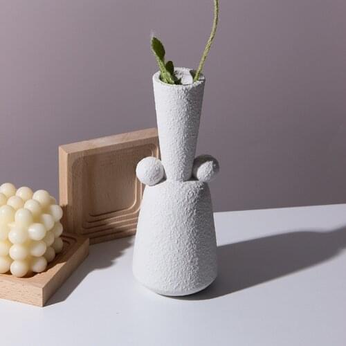 Nordic Ceramics Vase Ornaments Living Room TV Cabinet Desktop Flower Arrangement Dried Flower Vases Home Decoration Accessories