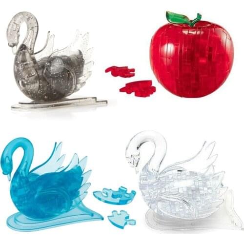 Kidpower Happy Hour Jigsaw Crystal Puzzle 3D Animal Swan Apple Star Puzzle brain game Educational Toys Gift Present