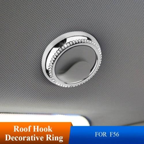 2Pcs Zinc Alloy Roof Hook Decoration Sticker Interior Modification Simulation Diamond Hook For BMW MINI Cooper One Jcw F56