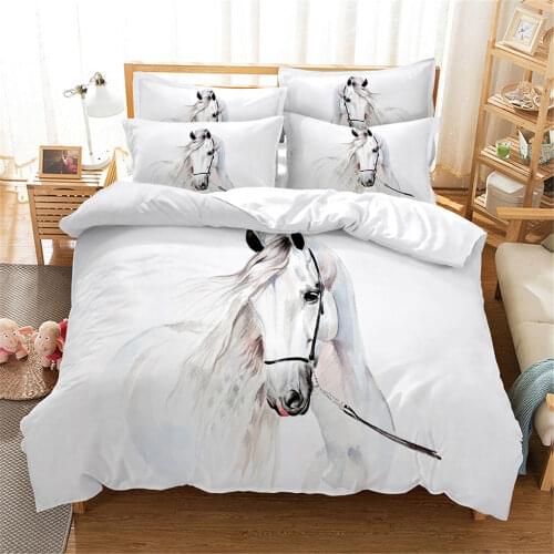 White Horse Bedding Set Queen Bedding Duvet Cover Set Bedding Set Bed Cover Cotton Queen Bedroom Bed Cover Set Bed Set Bedding