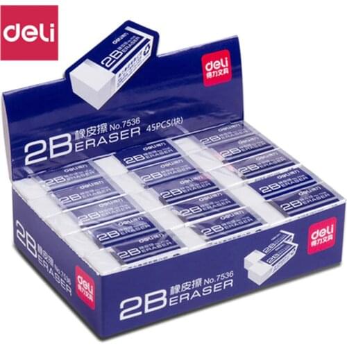 10PCS DELI eraser 7536 2B eraser clean without leaving any trace wholesale student supplies eraser