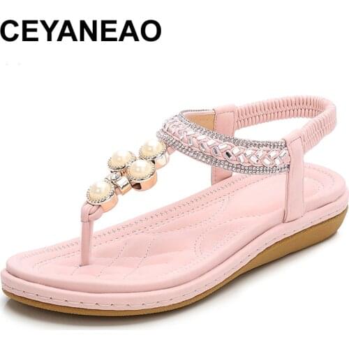 CEYANEAO Summer womens sandals on the platform; Roman-style gladiator sandals; casual shoes with a flat sole; womens shoes