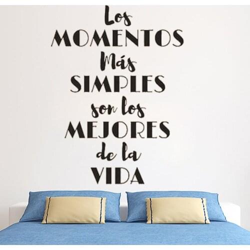 Los Momentos Mas Simples Spanish Quotes Murals Wall Stickers Bedroom Vinyl Decals Home Decor Livingroom Wallpaper Poster RU2093