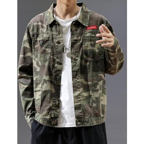 Denim Jacket Men 2020 Spring and Autumn New Korean Version of Tooling Pilot Camouflage Jacket Wild Trend Mens Clothing