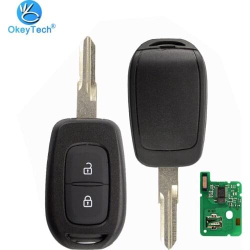 OkeyTech for Renault Remote Control Car Key 2 Button for Renault Sandero Dacia Logan 433Mhz 4A PCF7961M Chip Uncut VAC102 Blade