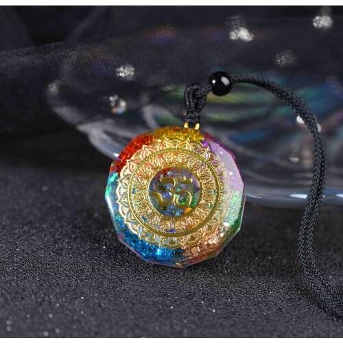 Orgonite Pendant Sri Yantra Necklace Sacred Geometry Chakra Energy Necklace Meditation Jewelry