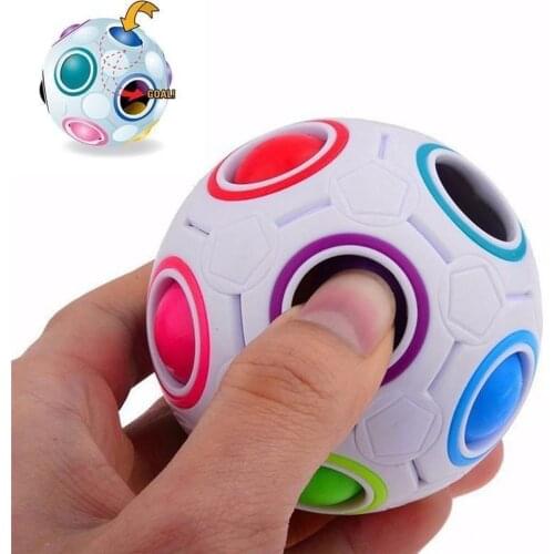 Rainbow Ball Puzzles Spheric Magic Cube Toy Adult Kids Plastic Creative Football Learning Educational Toys Gifts For Children