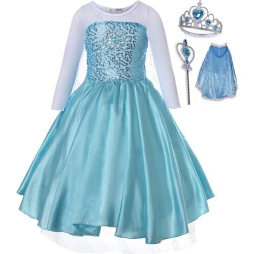 Girls dress Elsa princess dresses Christmas Dress for girls New Years costume Party kids clothing chilren cosply clothes Tutu