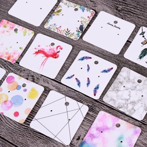 30/50pcs 5x5cm Craft Paper Cards DIY Jewelry Display Cardboards Necklace Hang Favor Label Jewelry Making Accessories Wholesale