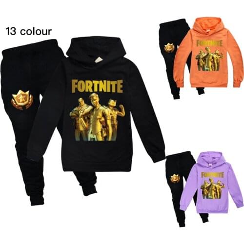 Spring Autumn Fortnites Pullover Hoodie Sweatshirt Set Battle Royale Coat Pants Trousers Midas Fortnited Anime Boy Girl Clothes