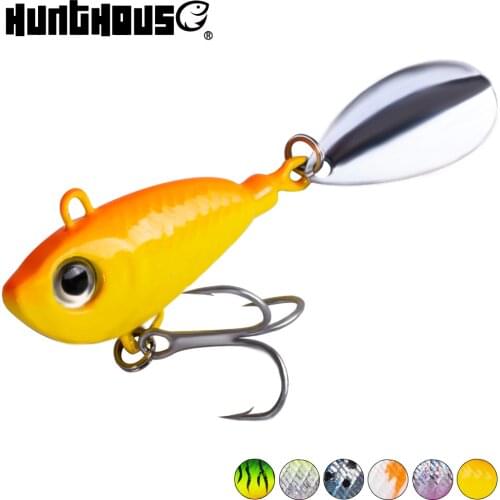 Hunthouse Vib jigging fishing lure jig spinner spoon head 40mm 35g spinnerbait sinking for fishing pike bass green corol peche